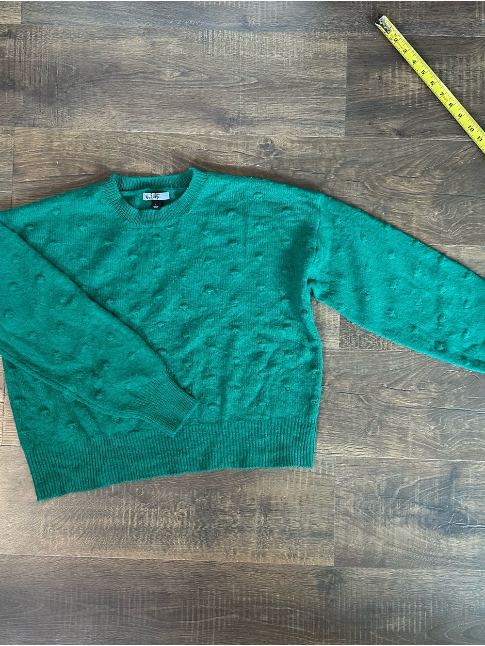 Vylette Green Bobble Knit Crewneck Sweater Size Large L